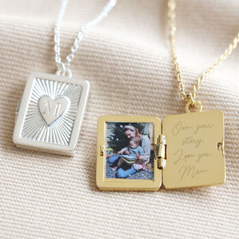 Personalised Vintage Style Book Locket Necklace, 3 of 11