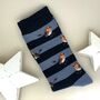 Men's Bamboo Robins And Stripes Socks In Blue, thumbnail 1 of 2