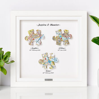 Personalised Crystal Anniversary 3D Jigsaw Map Locations Print, 9 of 12