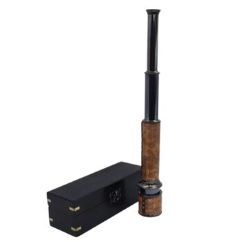 Custom 16 Inch Gunmetal And Dark Leather Telescope, 4 of 9