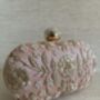 Pink Raw Silk Oval Clutch Bag, thumbnail 3 of 10