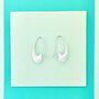 Sterling Silver Teardrop Curved Hoop Earrings, thumbnail 2 of 5