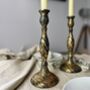Antique Gold Candlestick Holder, thumbnail 1 of 3