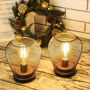 Set Of Two Bedside LED Lamps Vintage Battery Powered, thumbnail 4 of 5