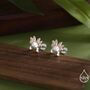 Tiny Axolotl Internally Threaded Flat Back Earrings In Sterling Silver, thumbnail 3 of 10