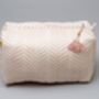 Indore Soft Herringbone Pattern Washbag In Peachy Keen, thumbnail 3 of 6
