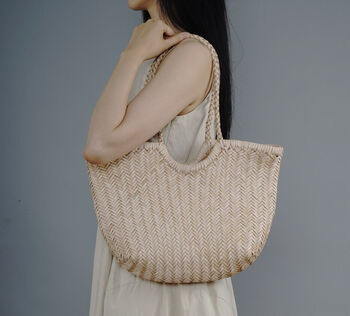 Beach Holiday Genuine Leather Tote Bag For Her, 4 of 12