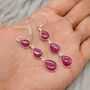 Cute Ruby Dangle Silver Earrings, thumbnail 12 of 12