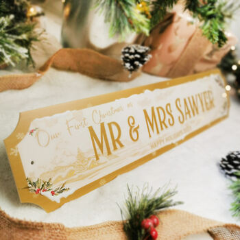 Personalised 'Mr And Mrs First Christmas' Street Sign, 4 of 5