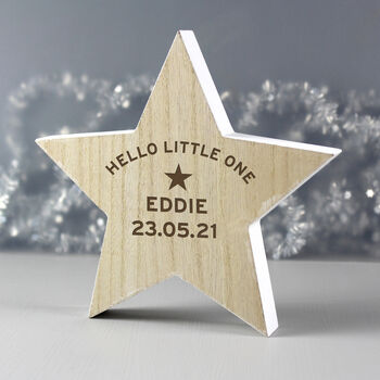 Personalised Wooden Star Decoration, 4 of 5