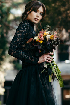 Long Sleeved Black Lace Top, 4 of 12