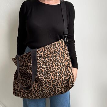 Brown Leopard Print Tote Bag, 2 of 6