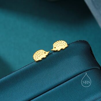 Hedgehog Stud Earrings In Sterling Silver, 3 of 12