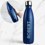 Personalised Bold Name Blue Metal Insulated Drinks Bottle, thumbnail 5 of 6