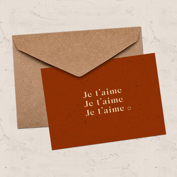 'Je T'aime' Modern Typography Postcard, 4 of 5