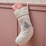 Personalised Pink Christmas Cream Gift Stocking, thumbnail 1 of 4