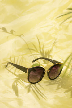 Black Gold Rim Cat Eye Sunglasses, 3 of 3