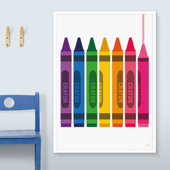 Colouring Crayons Print By Showler And Showler | notonthehighstreet.com