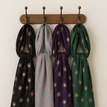 Personalised Metallic Dandelion Cotton Scarf, 2 of 7