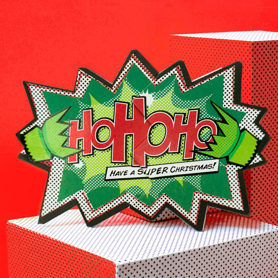 'Ho Ho Ho' Comic Christmas Cracker Card, 1 of 2