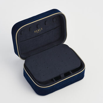 Rosy Posy Embroidered Blue Large Jewellery Box, 4 of 6