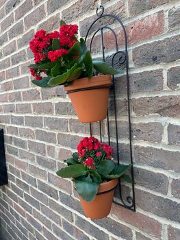 Wall Plant Pot Hanger 70cm Black Metal Garden Wall Planter Holder Bracket, 2 of 10