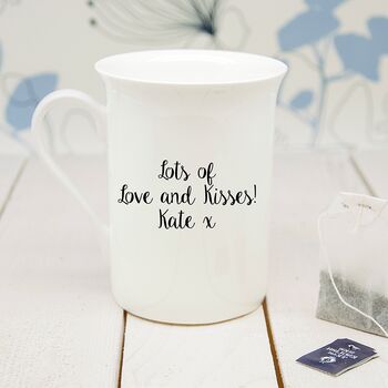 Personalised Romantic Pun Bone China Mug, 11 of 12