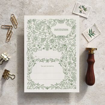 Botanical Florals Ready To Write Invitations, 7 of 7