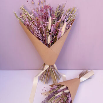 Purple Dried Wildflower Bouquet, 7 of 8
