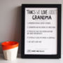 Personalised Things We Love About Grandparent Print, thumbnail 2 of 6