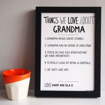 Personalised Things We Love About Grandparent Print, 2 of 6