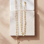Gold Plated Pearl Rosary Long Necklace, thumbnail 1 of 8