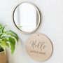 Personalised Wooden Engraved Round Mirror, thumbnail 3 of 7