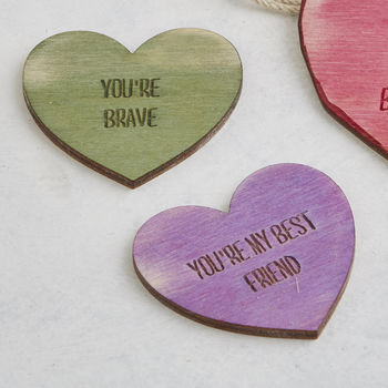 I Love You Because… Personalised Love Heart Tokens, 5 of 8