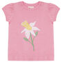 Girls Daffodil Applique T Shirt, thumbnail 3 of 4