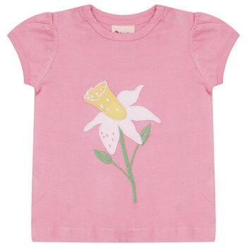 Girls Daffodil Applique T Shirt, 3 of 4
