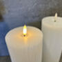 23cm White Ribbed LED Pillar Candle – Real Wax, thumbnail 12 of 12