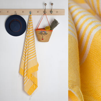 Personalised Beach Towel And Leather Strap 2nd Anniversary Gift Set, 4 of 12