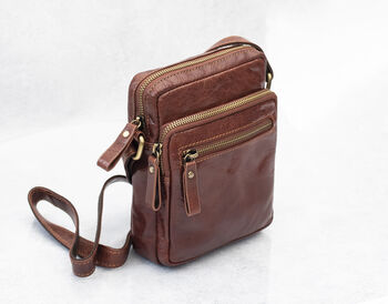 Personalised Small Leather Flight Crossbody Bag, 9 of 12