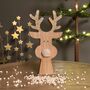 Wooden Reindeer Decoration With White Furry Nose, thumbnail 1 of 2