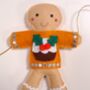 Sewing Kit Gingerbread Men In Jumpers Christmas Garland, thumbnail 8 of 10