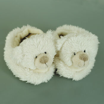 Newborn Baby Bear Plush Slippers 0 To Six Months, 6 of 6