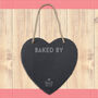 'Baked By.' Slate Heart Hanger, thumbnail 1 of 2