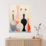 Shadow Vase Symmetry Elegant Pink Orange Wall Art Print, thumbnail 1 of 6