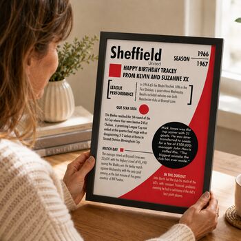Personalised 60th Birthday Gift Birth Year Print For Football Fans, 2 of 11