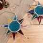 Hanging Moroccan Star Tea Light Candle Holder In Blue, thumbnail 9 of 9