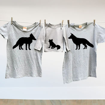 Mother And Child Vixen And Cub Fox Tshirt Tops, 2 of 2