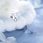 Sterling Silver Tiny Minimalist Border Collie Dog Stud Earrings, thumbnail 4 of 12