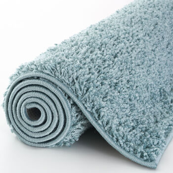 The Rugs Plain Duck Egg Blue Shaggy Rug, 11 of 12