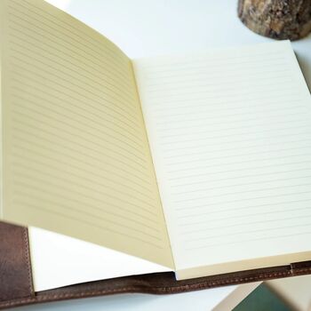 Vintage Leather Personalised Lined Notebook Journal, 11 of 12